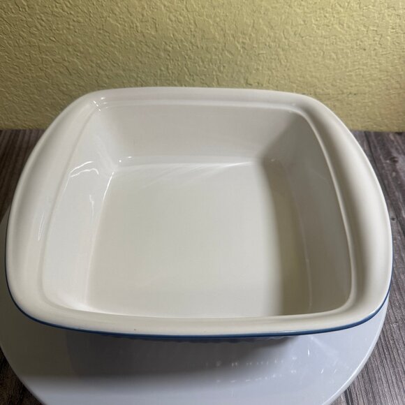 Corning Ware Stoneware Square Baking Dish Royal Blue 8x8x2 No Chips/Cracks - Picture 3 of 6